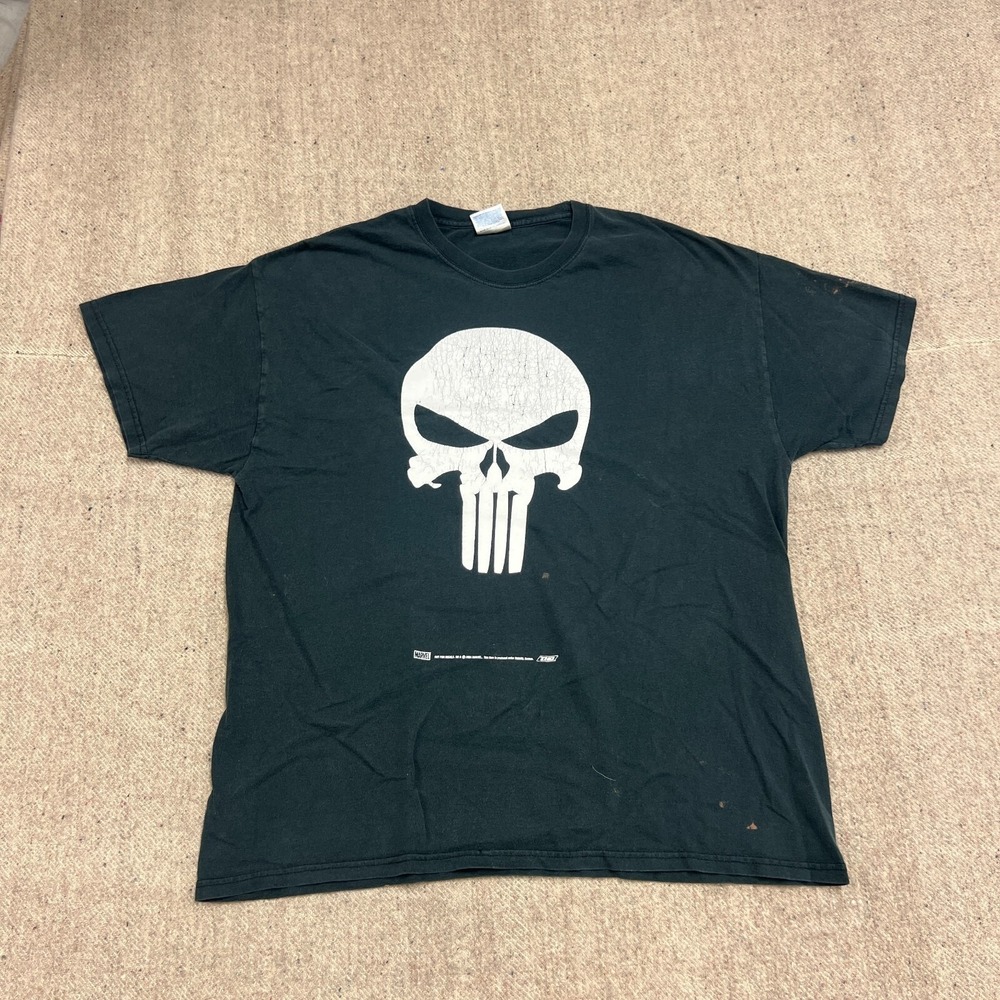 Vintage Punisher Shirt Mens XL Black 1990s Marvel THQ Movie‎ Promo